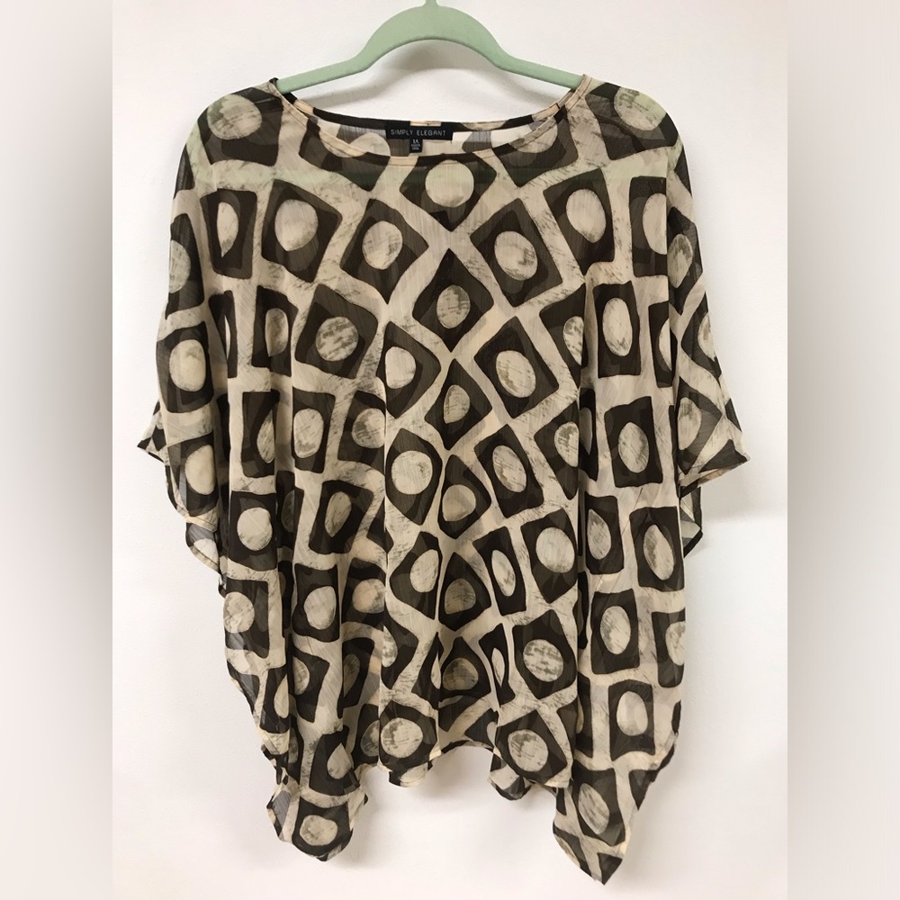 Plus Size Women Short Sleeve Casual Blouse Tee T Shirt Top Chocolate Ivory